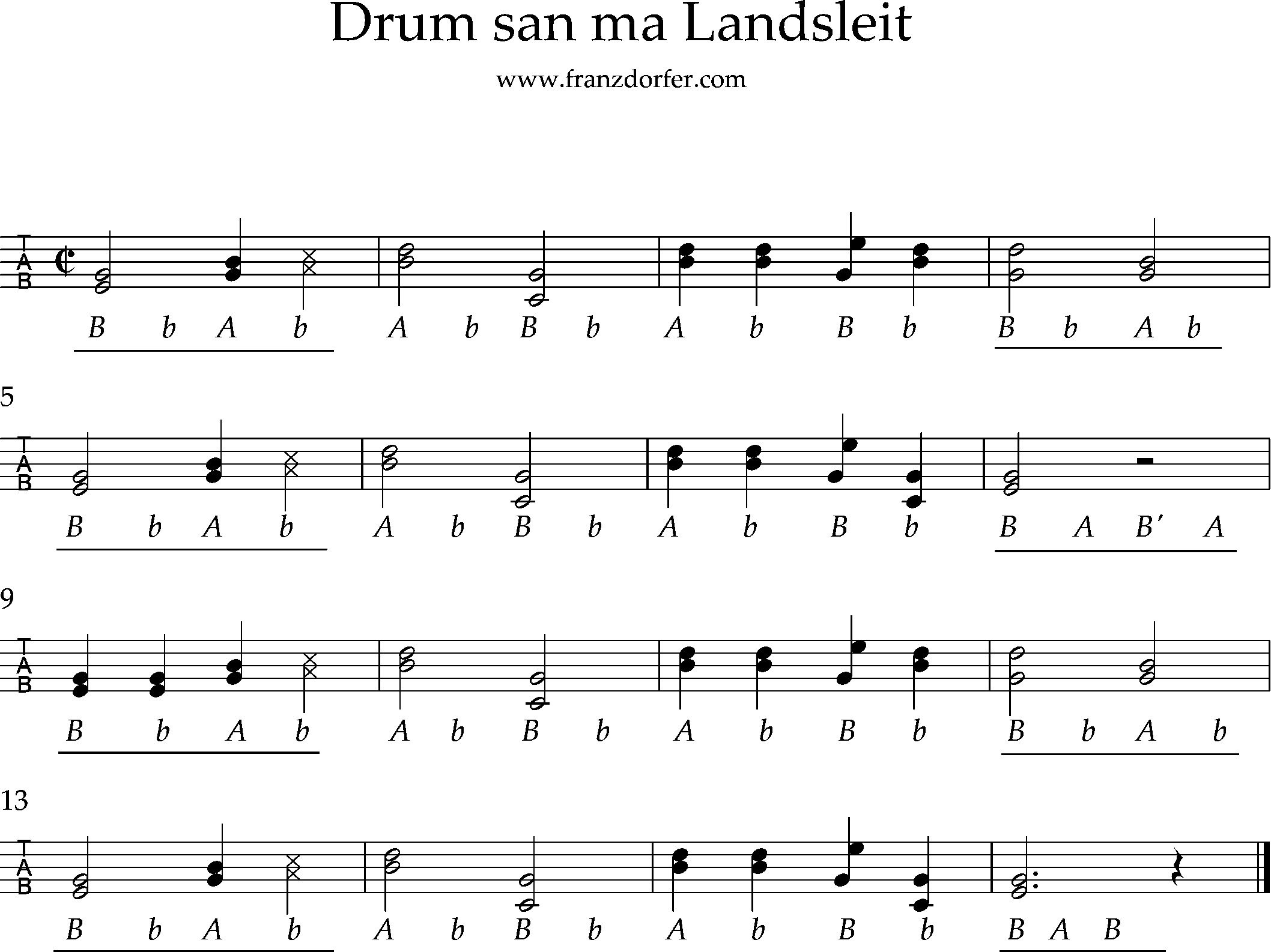 Griffschrift, Refrain drum san ma kandsleit Sterirische lernen, Griffschrift, drum san ma landsleit Refrain,